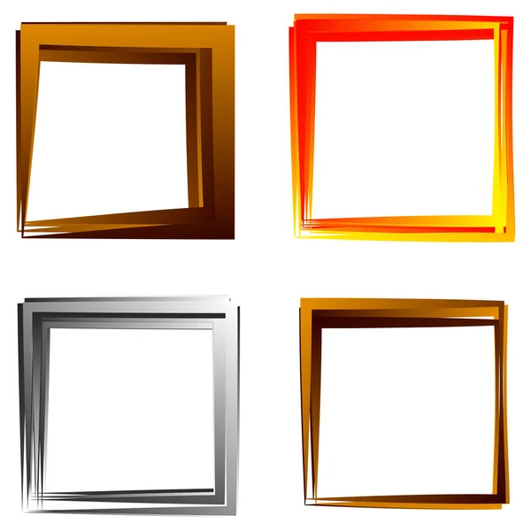 Random Square Contour Frame Border Element — Stockový vektor