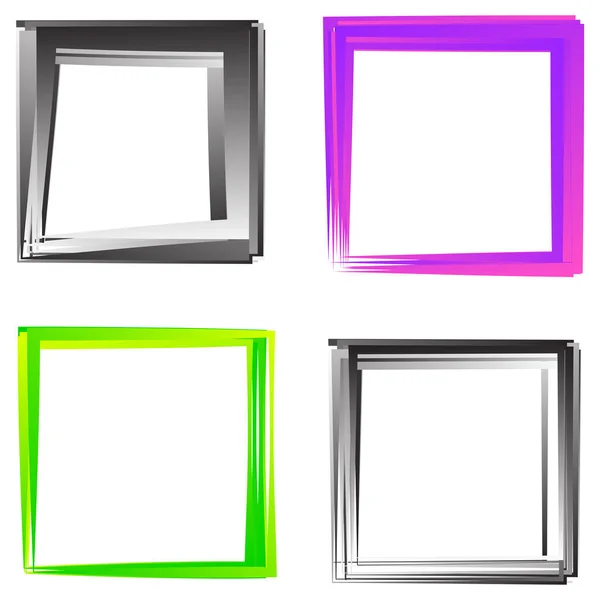 Random Square Contour Frame Border Element — Stockvector