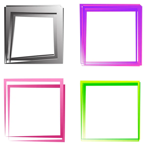 Random Square Contour Frame Border Element — 图库矢量图片