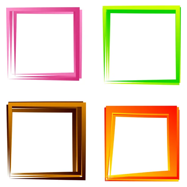 Random Square Contour Frame Border Element — Stock Vector