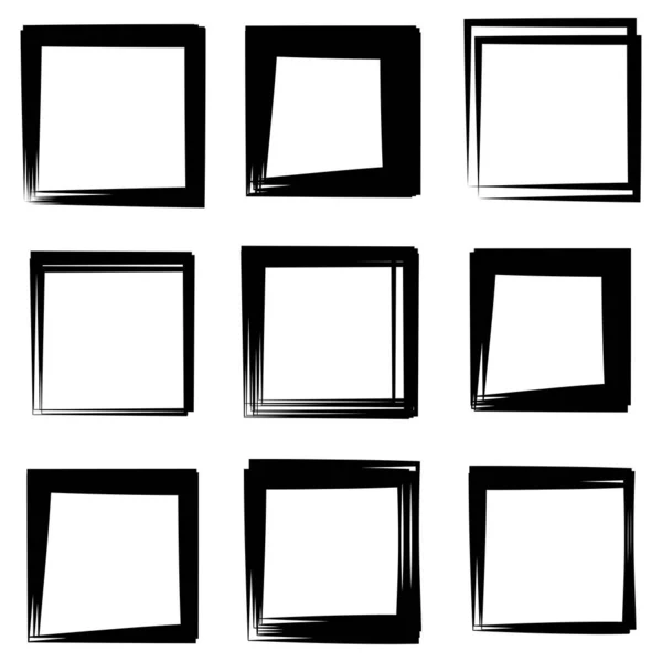 Random Square Contour Frame Border Element — Stock vektor