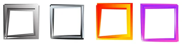 Random Square Contour Frame Border Element Stock Vector Illustration Clip — Stockový vektor