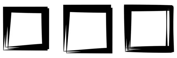 ランダムな正方形の輪郭フレーム 境界要素 ストック ベクトル イラスト クリップ アート グラフィック — ストックベクタ