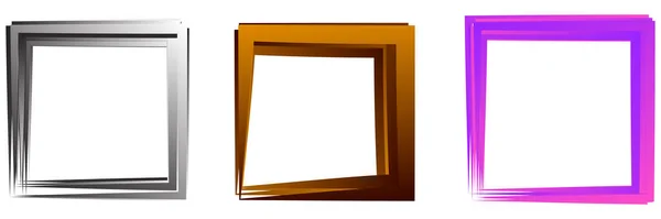 Random Square Contour Frame Border Element Stock Vector Illustration Clip —  Vetores de Stock