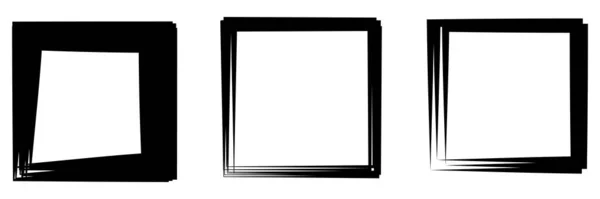 ランダムな正方形の輪郭フレーム 境界要素 ストック ベクトル イラスト クリップ アート グラフィック — ストックベクタ