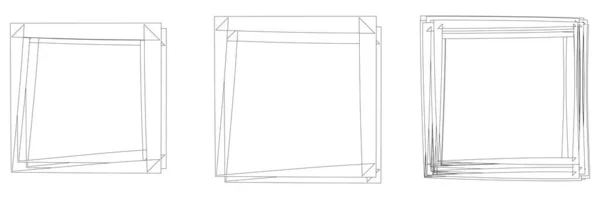 Random Square Contour Frame Border Element Stock Vector Illustration Clip — Vetor de Stock