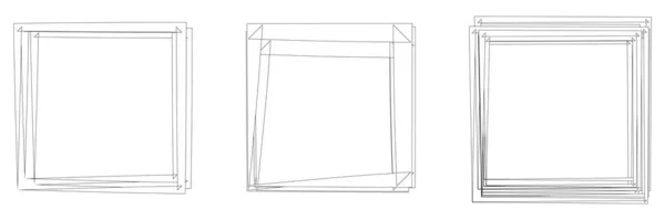 Random Square Contour Frame Border Element Stock Vector Illustration Clip — Wektor stockowy