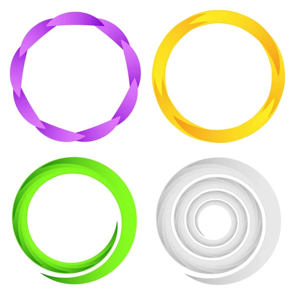 Circular Spiral Swirl Twirl Element — Stok Vektör