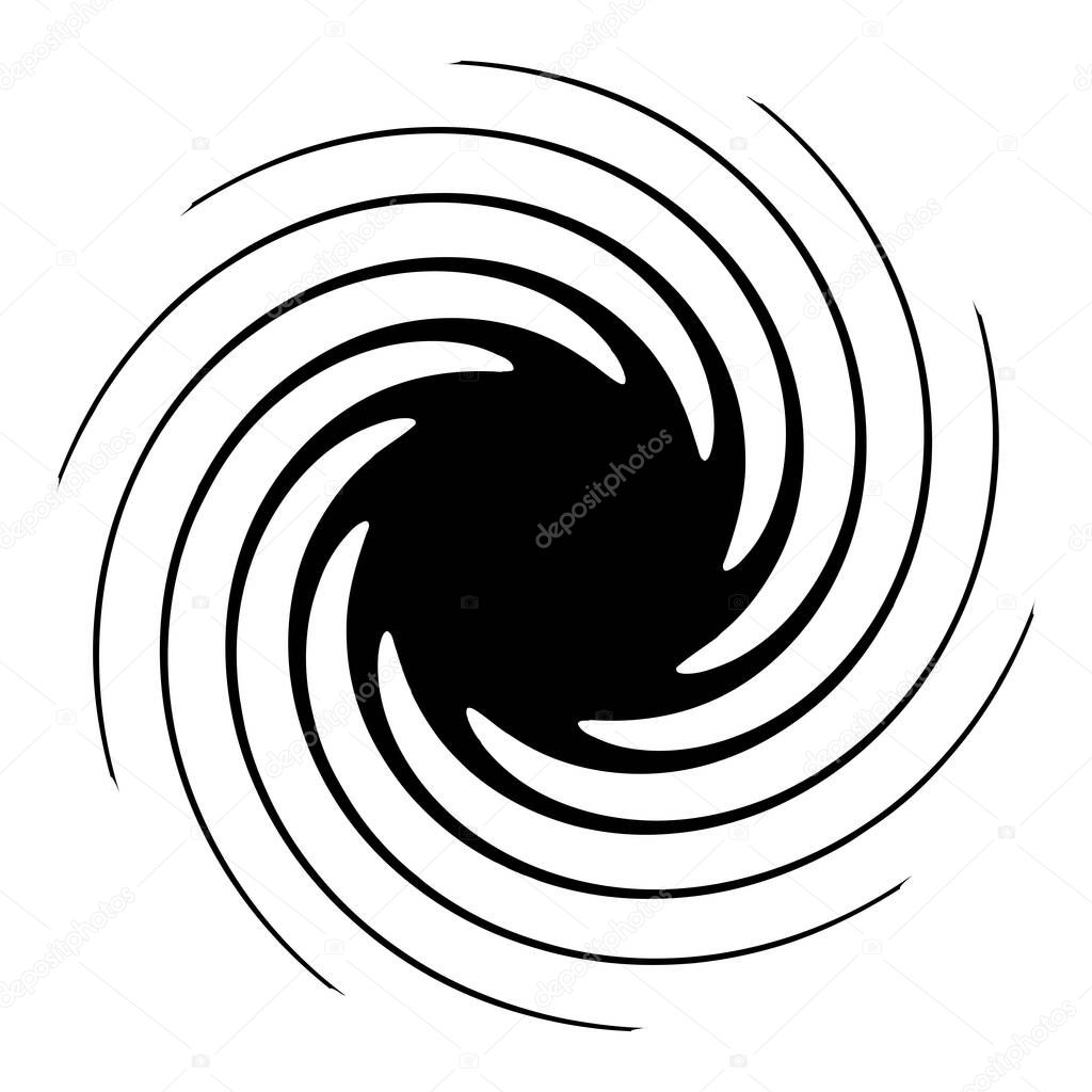 Abstract spiral, swirl, twirl design element. Helix, volute, vortex effect shape. Stock vector illustration, clip-art graphics