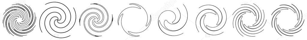 Abstract spiral, swirl, twirl design element. Helix, volute, vortex effect shape. Stock vector illustration, clip-art graphics