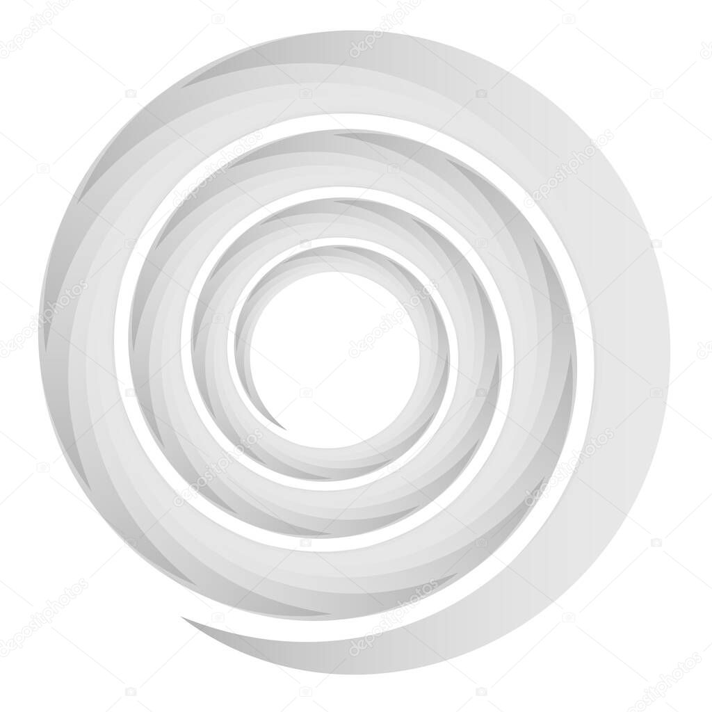 Circular spiral, swirl and twirl element