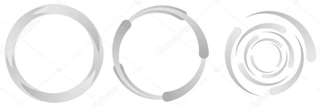 Circular spiral, swirl and twirl element. Stock vector illustration, clip-art graphics