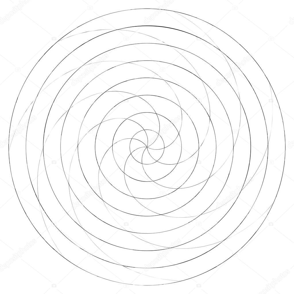 Abstract spiral, swirl and twirl element. Volute, helix vector