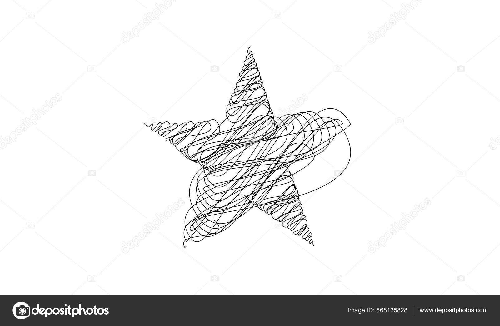 Drawn Sketch Star Line Drawing Star Element vector, gráfico vectorial