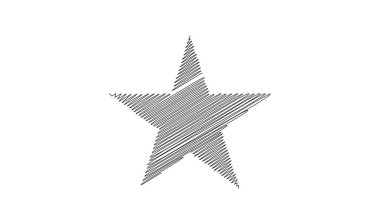 Çizilmiş, eskiz yıldızı. Çizgi çizen yıldız ögesi