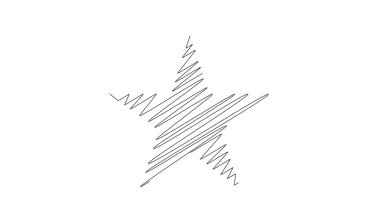 Çizilmiş, eskiz yıldızı. Çizgi çizen yıldız ögesi