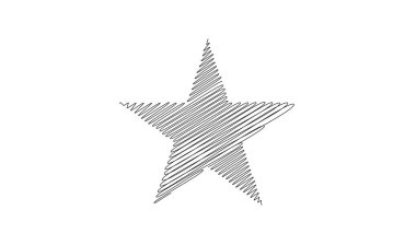 Çizilmiş, eskiz yıldızı. Çizgi çizen yıldız ögesi