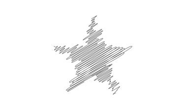 Çizilmiş, eskiz yıldızı. Çizgi çizen yıldız ögesi