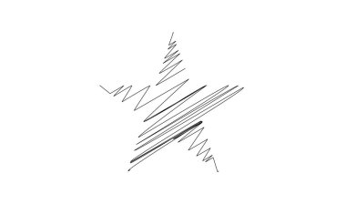 Çizilmiş, eskiz yıldızı. Çizgi çizen yıldız ögesi