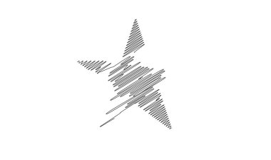 Çizilmiş, eskiz yıldızı. Çizgi çizen yıldız ögesi