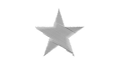 Çizilmiş, eskiz yıldızı. Çizgi çizen yıldız ögesi