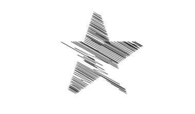 Çizilmiş, eskiz yıldızı. Çizgi çizen yıldız ögesi