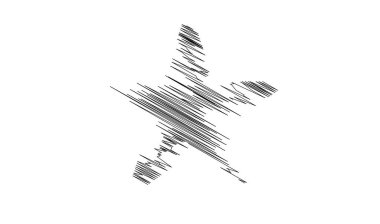 Çizilmiş, eskiz yıldızı. Çizgi çizen yıldız ögesi