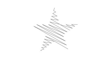 Çizilmiş, eskiz yıldızı. Çizgi çizen yıldız ögesi