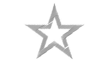 Çizilmiş, eskiz yıldızı. Çizgi çizen yıldız ögesi