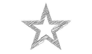 Çizilmiş, eskiz yıldızı. Çizgi çizen yıldız ögesi