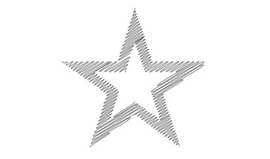 Çizilmiş, eskiz yıldızı. Çizgi çizen yıldız ögesi