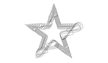 Çizilmiş, eskiz yıldızı. Çizgi çizen yıldız ögesi