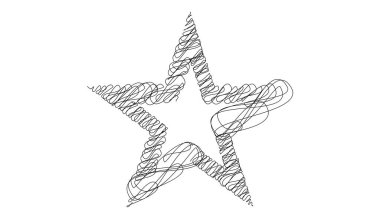 Çizilmiş, eskiz yıldızı. Çizgi çizen yıldız ögesi