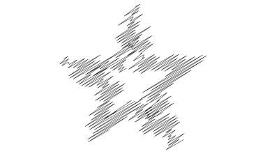 Çizilmiş, eskiz yıldızı. Çizgi çizen yıldız ögesi