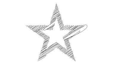 Çizilmiş, eskiz yıldızı. Çizgi çizen yıldız ögesi