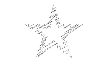 Çizilmiş, eskiz yıldızı. Çizgi çizen yıldız ögesi