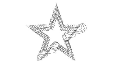 Çizilmiş, eskiz yıldızı. Çizgi çizen yıldız ögesi