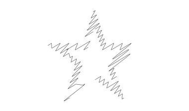 Çizilmiş, eskiz yıldızı. Çizgi çizen yıldız ögesi