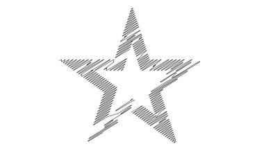 Çizilmiş, eskiz yıldızı. Çizgi çizen yıldız ögesi