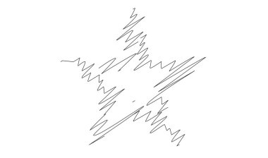 Çizilmiş, eskiz yıldızı. Çizgi çizen yıldız ögesi