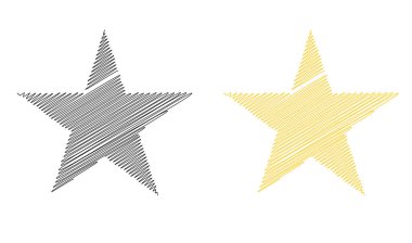 Çizilmiş, eskiz yıldızı. Çizgi çizen yıldız ögesi