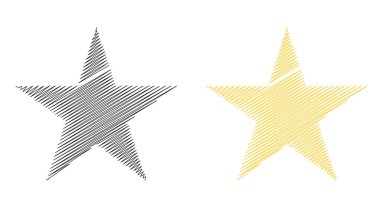 Çizilmiş, eskiz yıldızı. Çizgi çizen yıldız ögesi