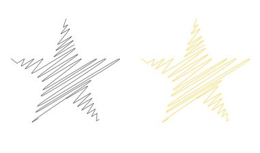 Çizilmiş, eskiz yıldızı. Çizgi çizen yıldız ögesi