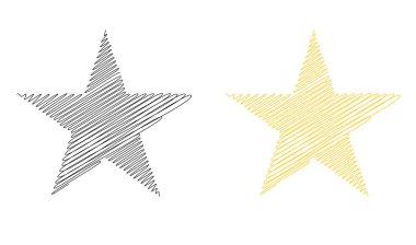 Çizilmiş, eskiz yıldızı. Çizgi çizen yıldız ögesi