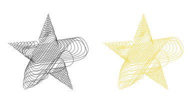 Çizilmiş, eskiz yıldızı. Çizgi çizen yıldız ögesi