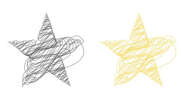 Çizilmiş, eskiz yıldızı. Çizgi çizen yıldız ögesi