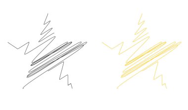 Çizilmiş, eskiz yıldızı. Çizgi çizen yıldız ögesi