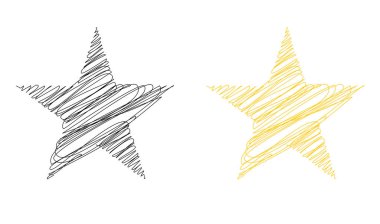 Çizilmiş, eskiz yıldızı. Çizgi çizen yıldız ögesi