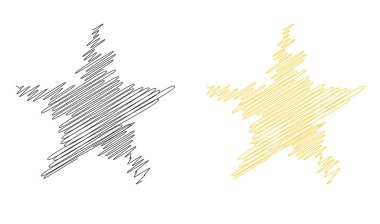 Çizilmiş, eskiz yıldızı. Çizgi çizen yıldız ögesi