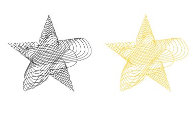 Çizilmiş, eskiz yıldızı. Çizgi çizen yıldız ögesi